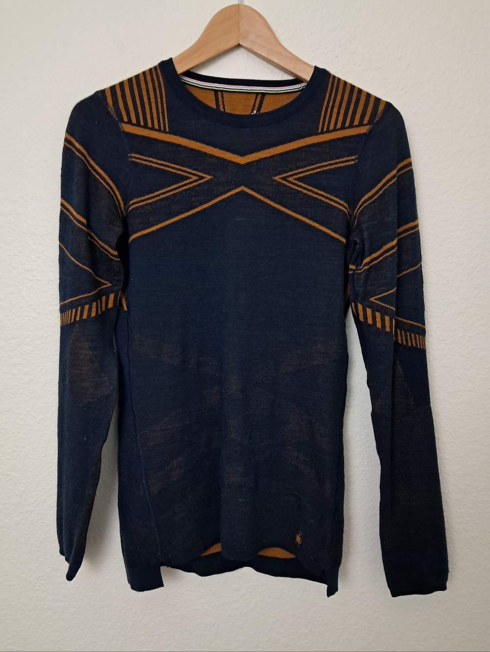 Smartwool Base Layer Shirt Long Sleeve Crewneck Geometric